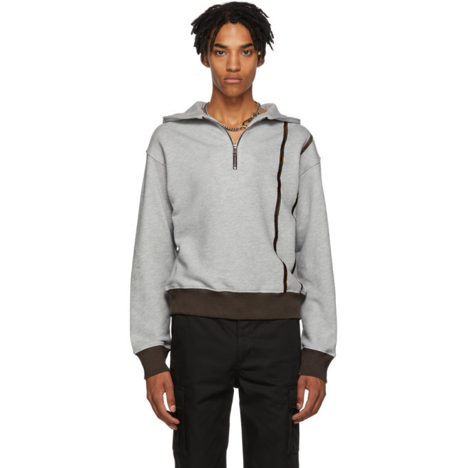 grey half zip hoodie