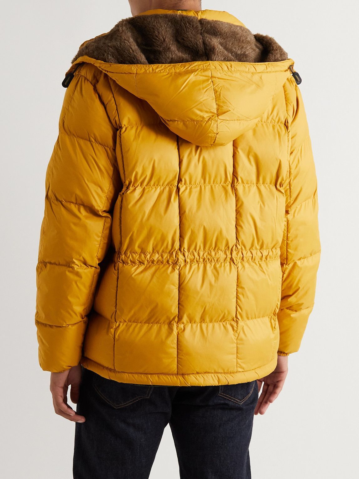 RRL - Brinklow Faux Fur-Trimmed Quilted Recycled Shell Hooded Jacket -  Yellow RRL