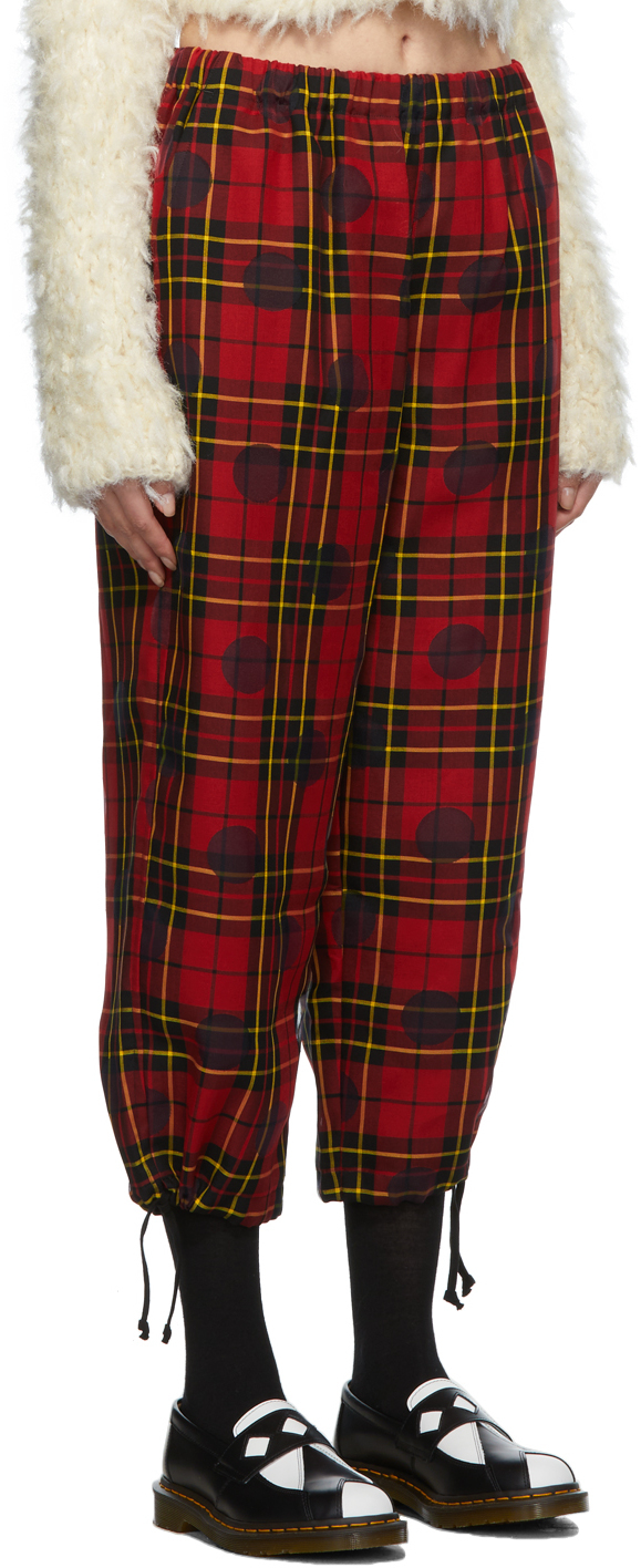 Red Tartan Polka Dot Trousers