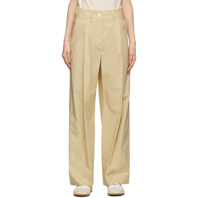 Lanvin Beige High-Waisted Large Trousers Lanvin