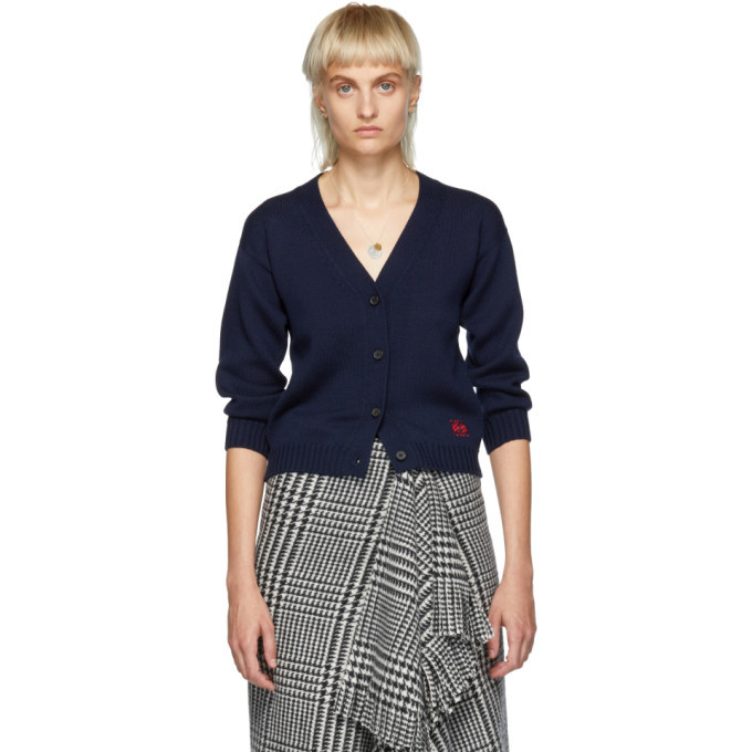 short navy cardigan