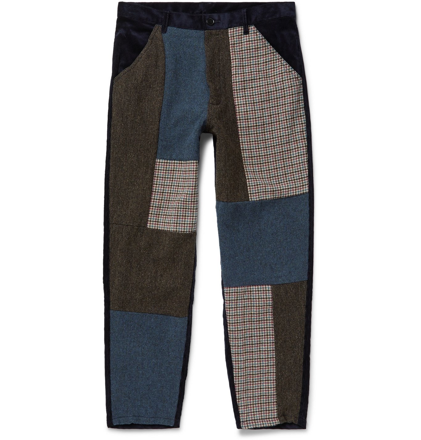 Patchwork Wool-Trimmed Cotton-Corduroy 