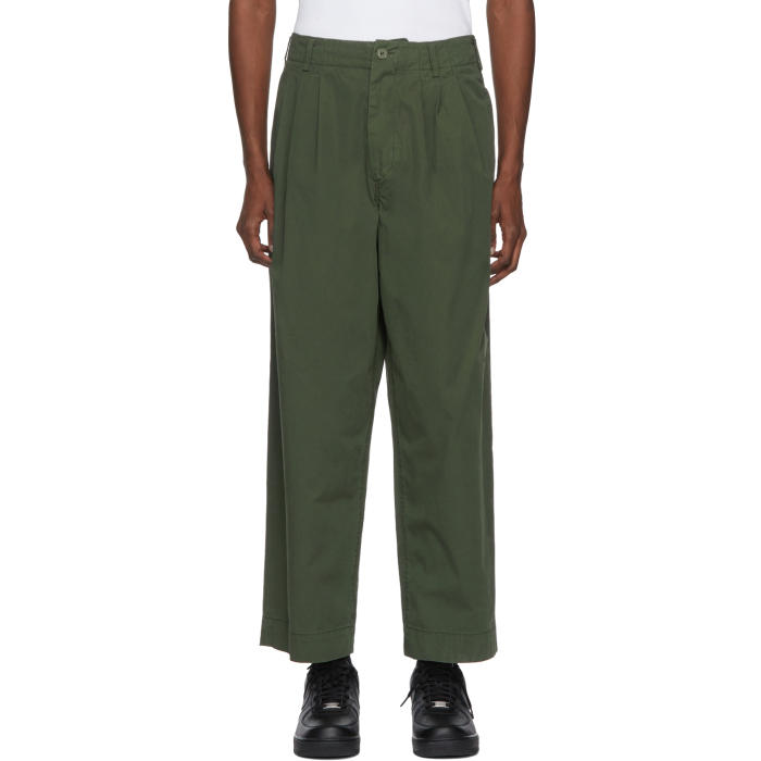 Juun.J Khaki Triple Pleated Trousers Juun.J