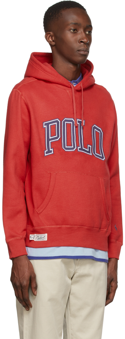 Polo Ralph Lauren Red RL Fleece Logo Hoodie