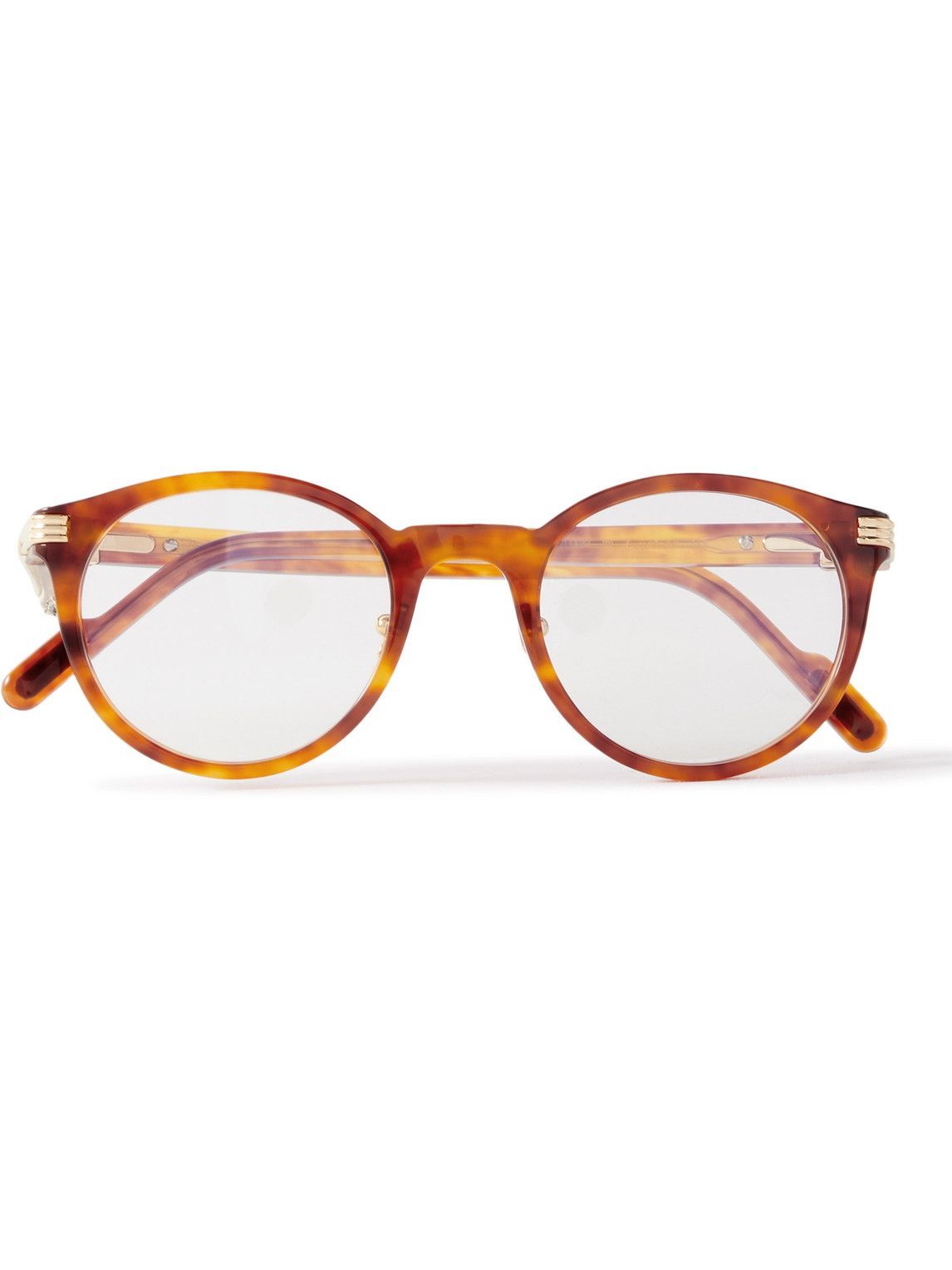 Cartier Eyewear RoundFrame Tortoiseshell Acetate Optical Glasses Cartier