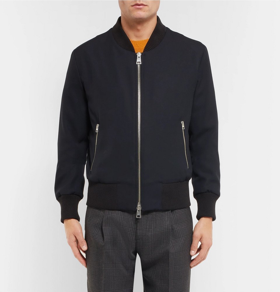 navy wool bomber jacket