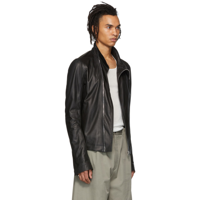 Rick Owens Black Mollino Biker Jacket 