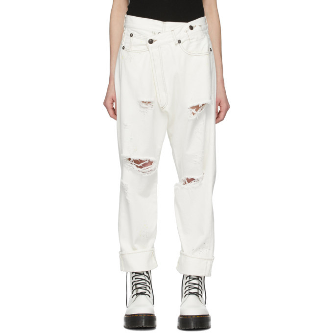 r13 white jeans