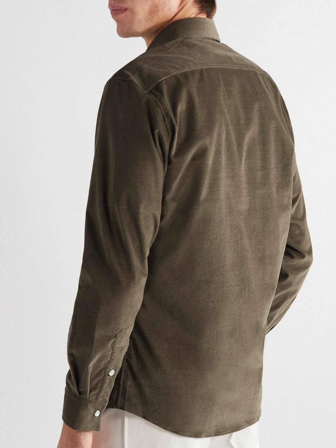 Caruso - Cotton-Corduroy Shirt - Brown Caruso