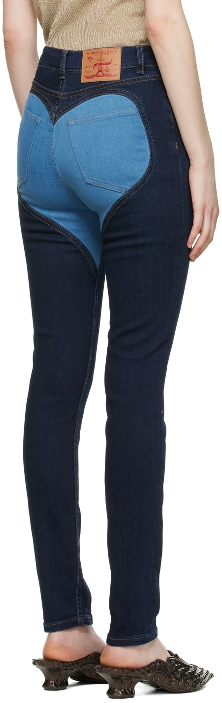 Y/Project Navy Heart Skinny Jeans Y/Project