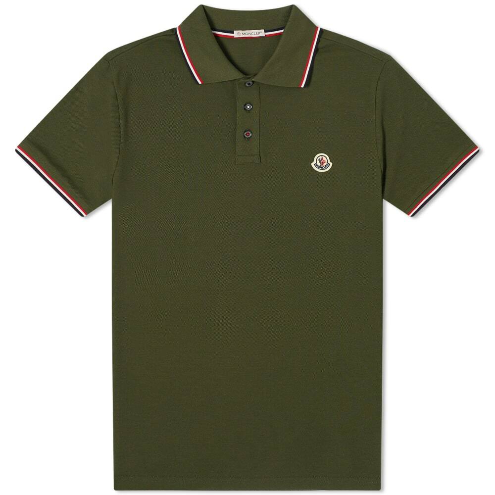 Moncler Men's Classic Logo Polo Shirt in Army Green Moncler
