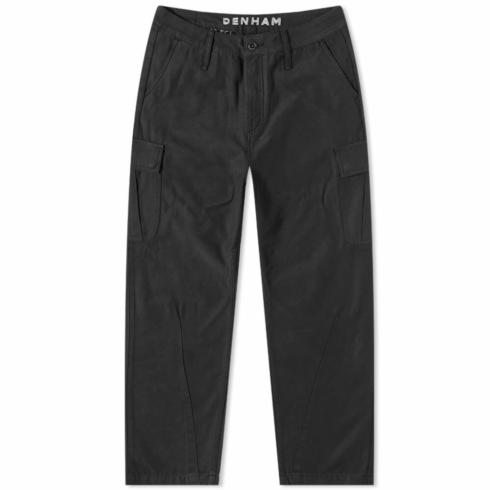 Denham Men's Military Sateen Cargo Pant in Black Denham