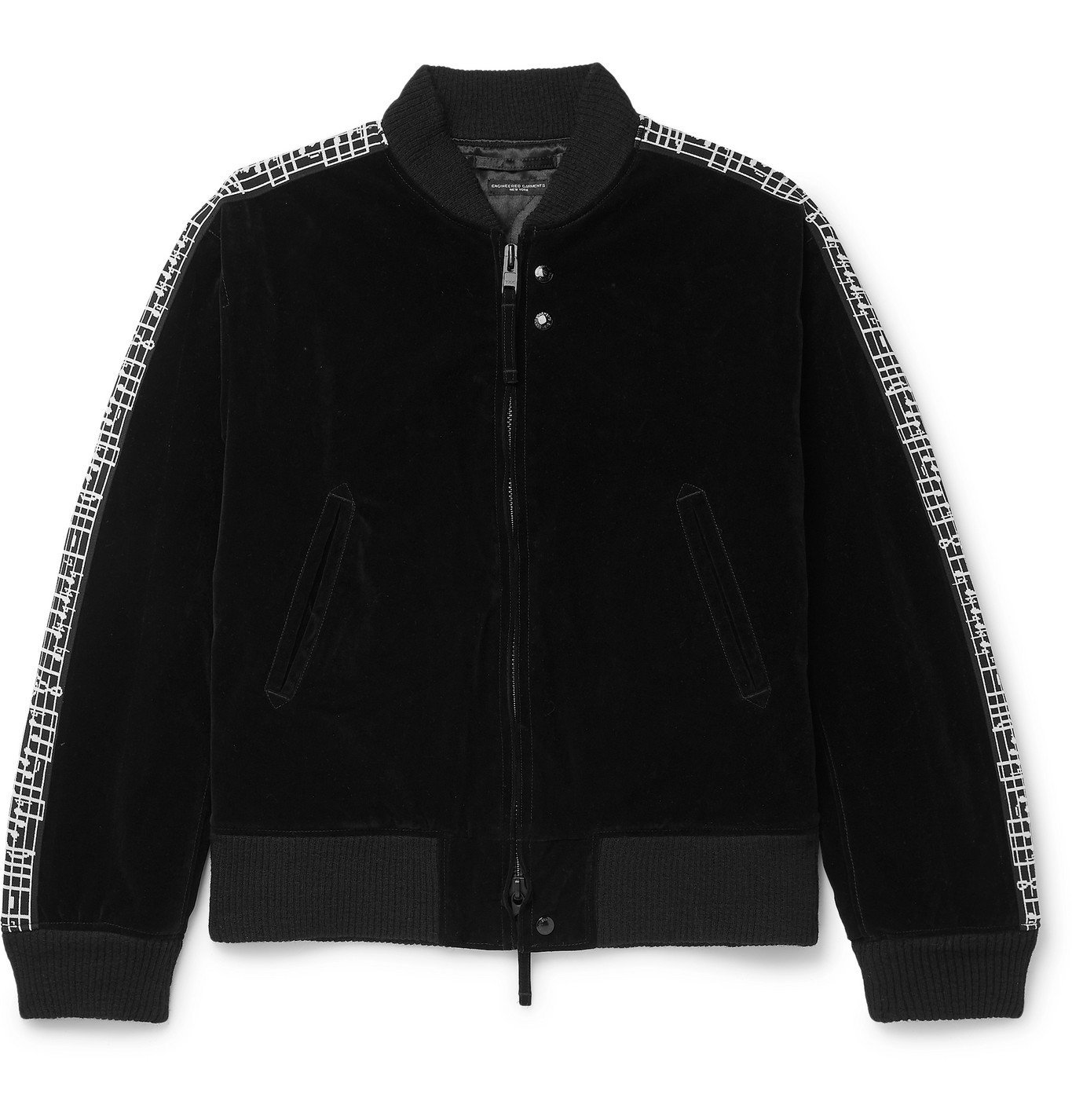 Engineered Garments - Oversized Webbing-Trimmed Velvet Bomber Jacket ...