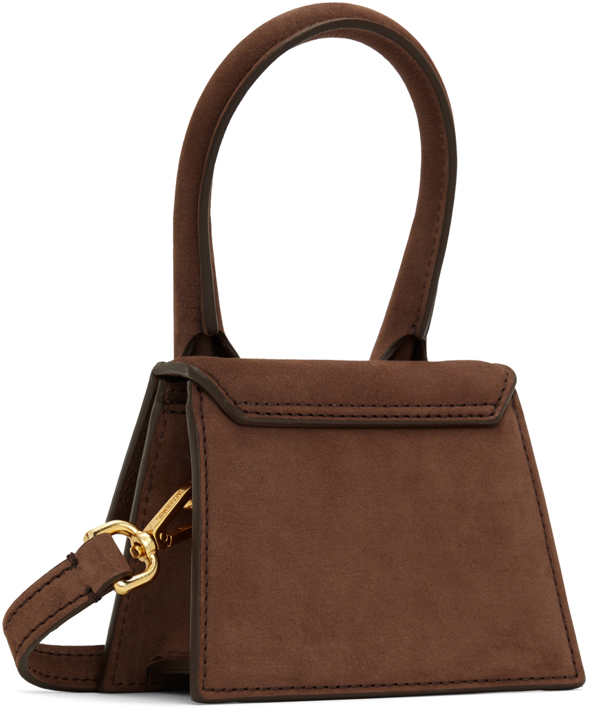 brown suede le chiquito clutch