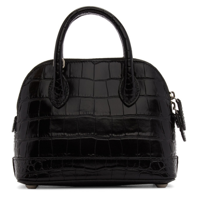 Balenciaga Black XXS Croc Ville Top Handle Bag Balenciaga