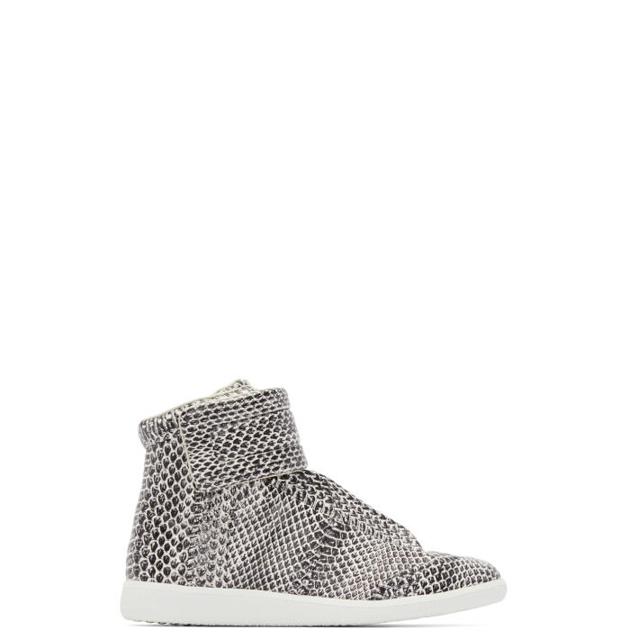 high top snakeskin sneakers