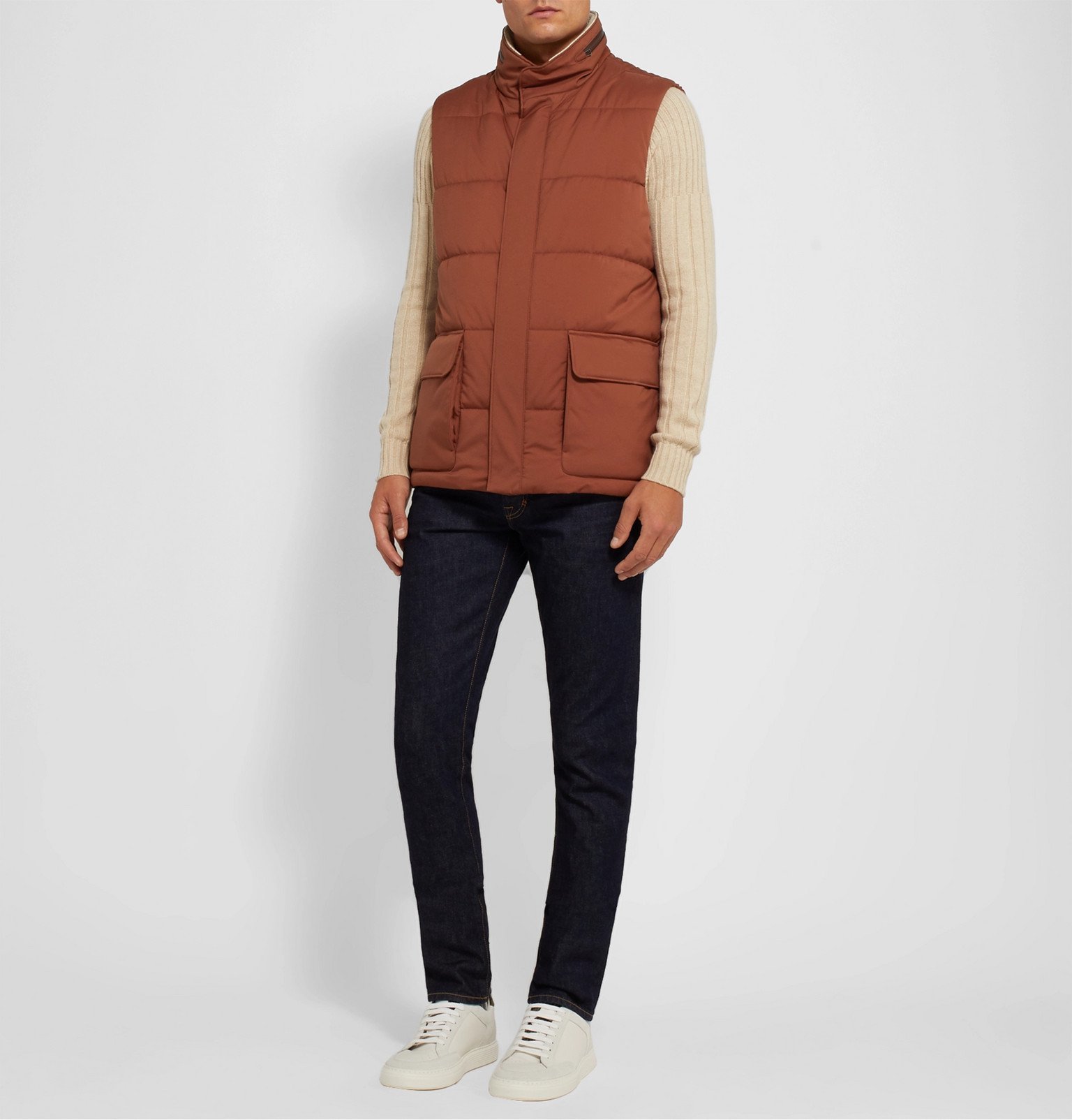 Loro Piana - Storm System Quilted Shell Hooded Gilet - Brown Loro