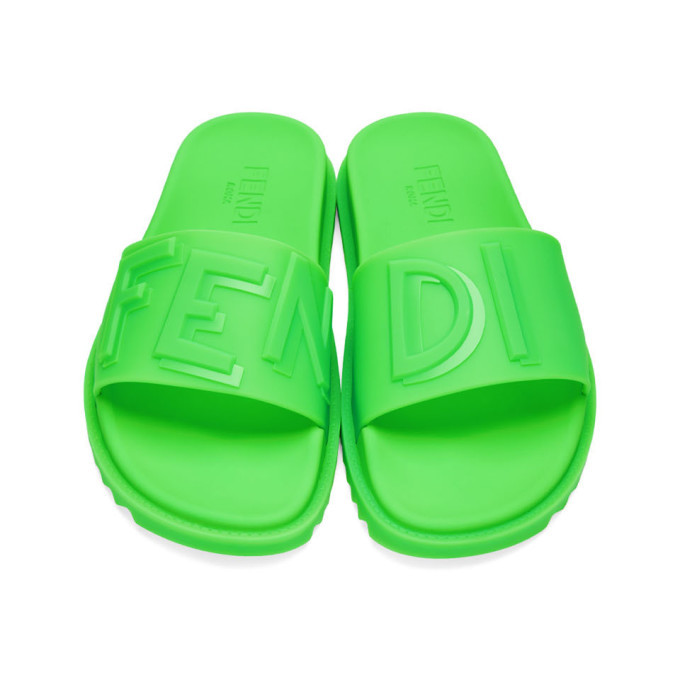green fendi slides