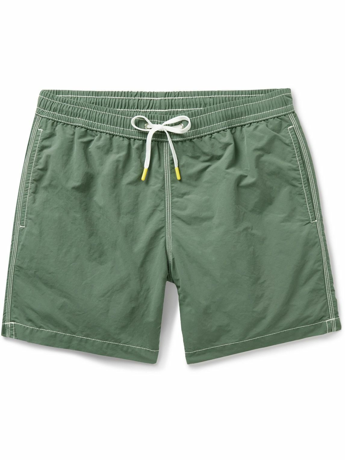 Hartford StraightLeg MidLength Swim Shorts Green Hartford
