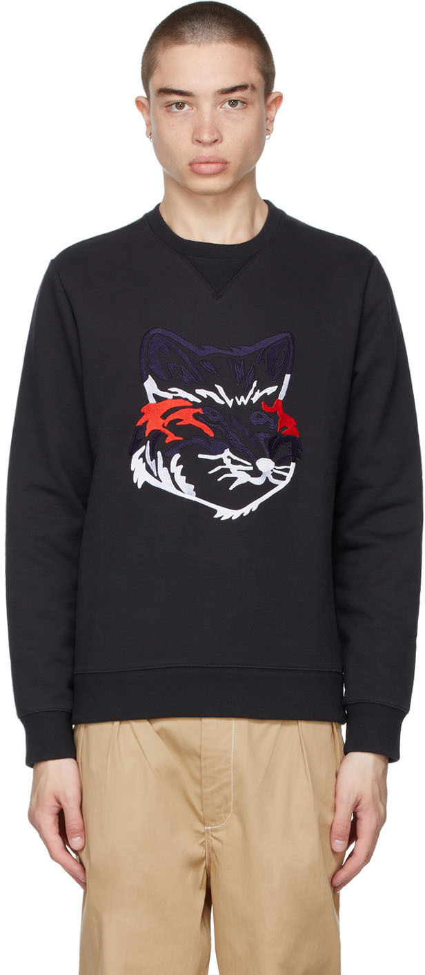 Maison Kitsuné Black Big Fox Embroidery Sweatshirt Maison Kitsune