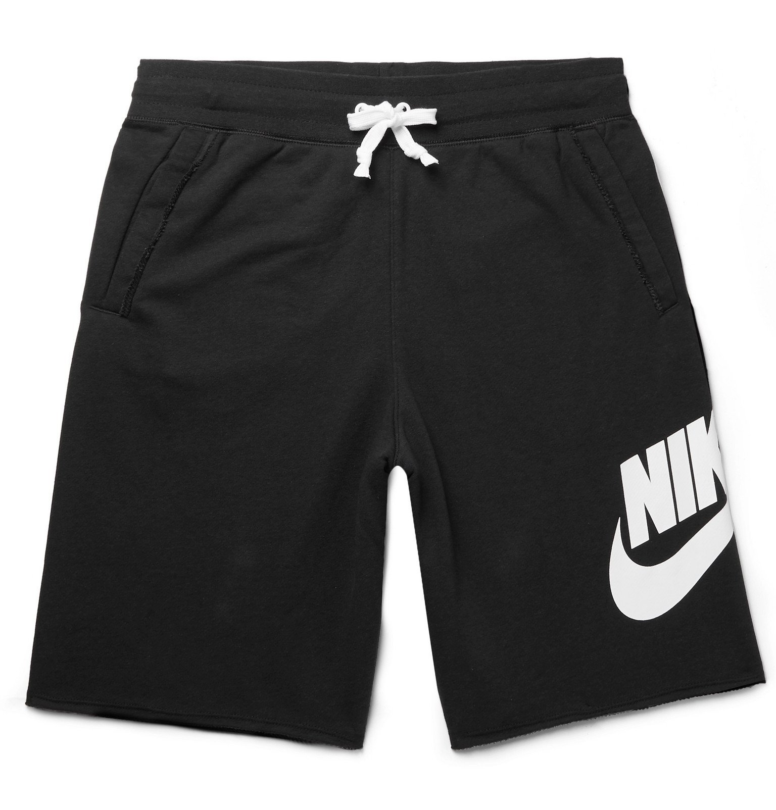 Nike - Sportswear Logo-Print Loopback Cotton-Blend Jersey Shorts ...