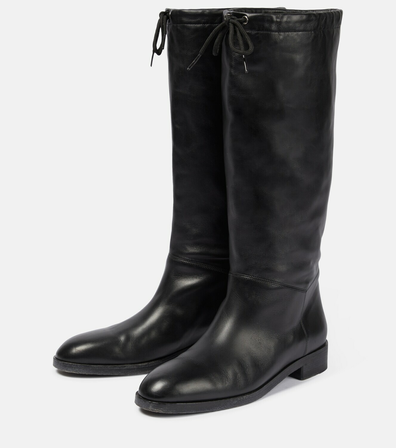 Gucci - Drawstring leather knee-high boots Gucci