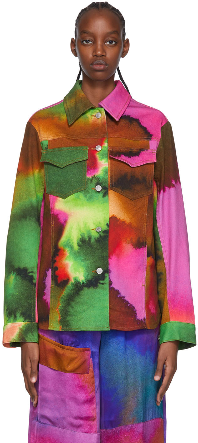 Photo: Dries Van Noten Multicolor Gradient Denim jacket