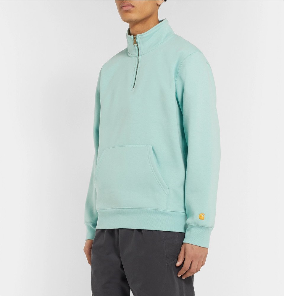 carhartt wip chase half zip sweat in khaki