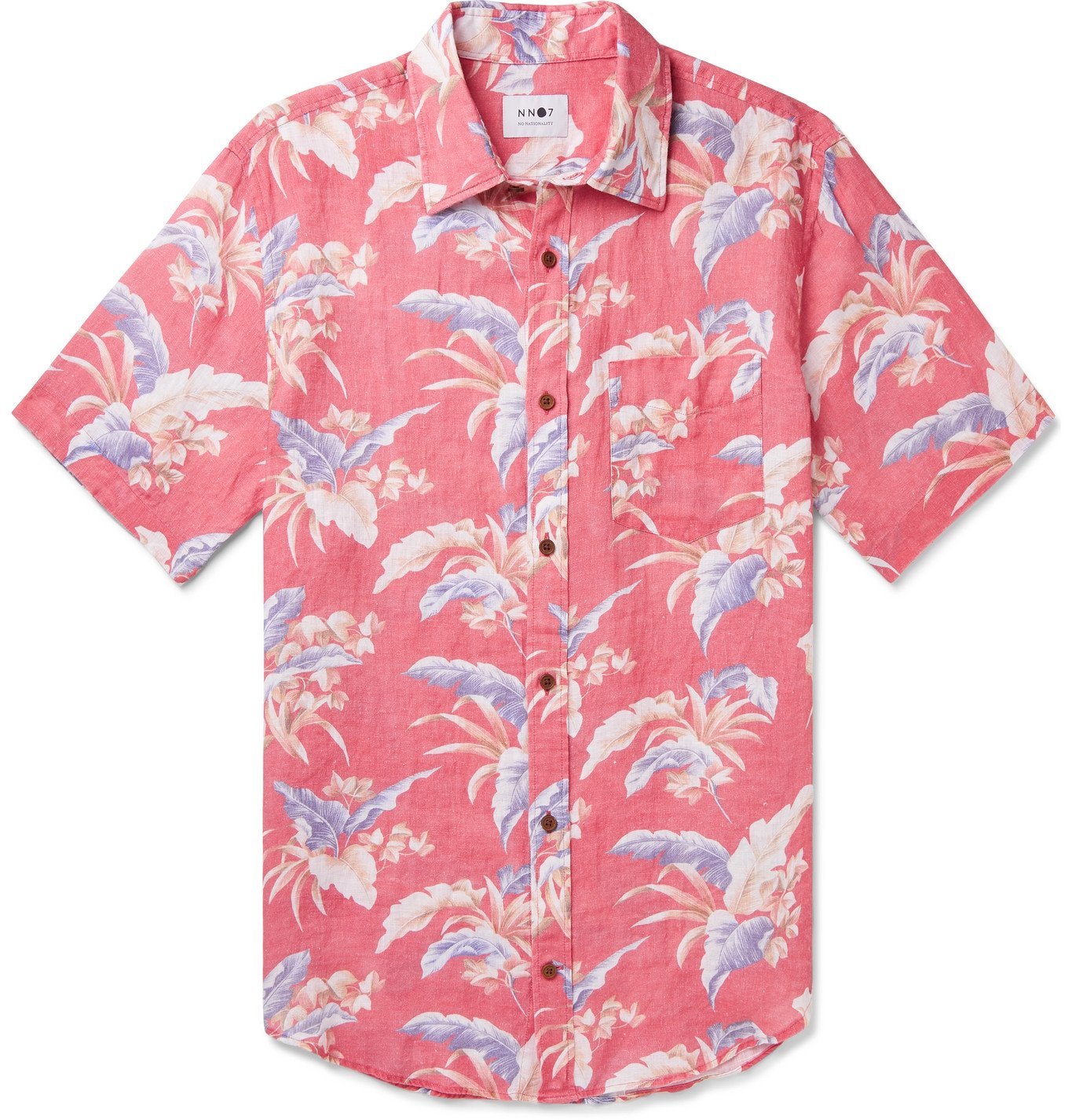 NN07 - Deon Slim-Fit Floral-Print Linen Shirt - Red NN07