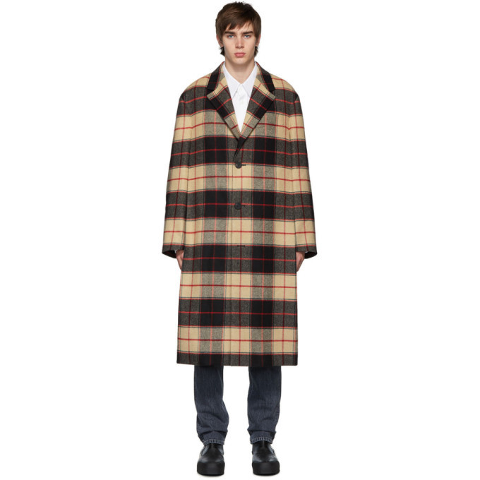 beige plaid coat