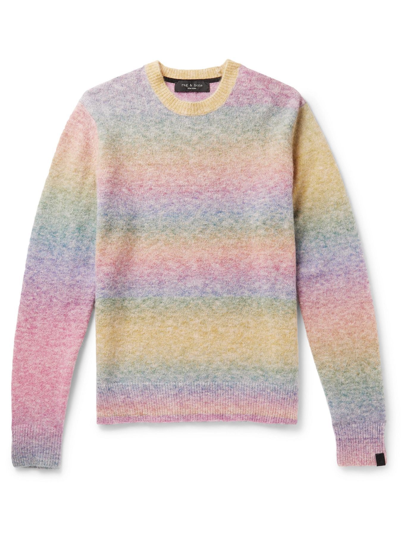 RAG & BONE - Leon Striped Knitted Sweater - Pink Rag and Bone
