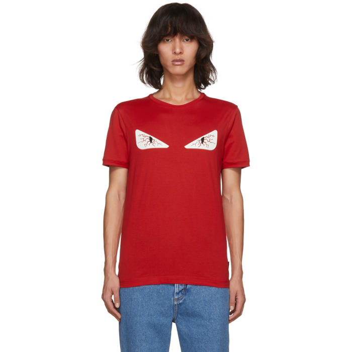 Fendi Red Tired Eye Bag Bugs T-Shirt Fendi