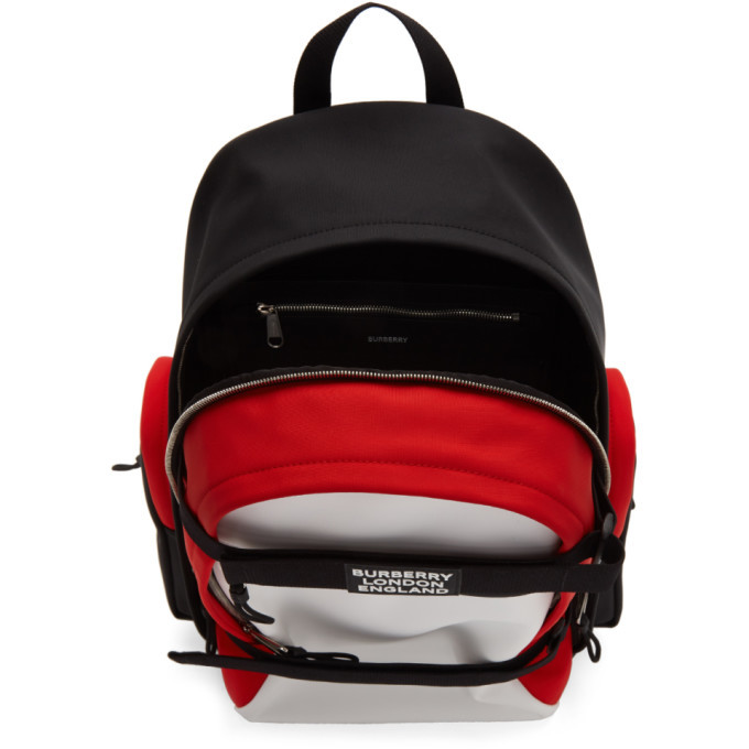 Burberry White and Red Large Nevis Backpack Burberry