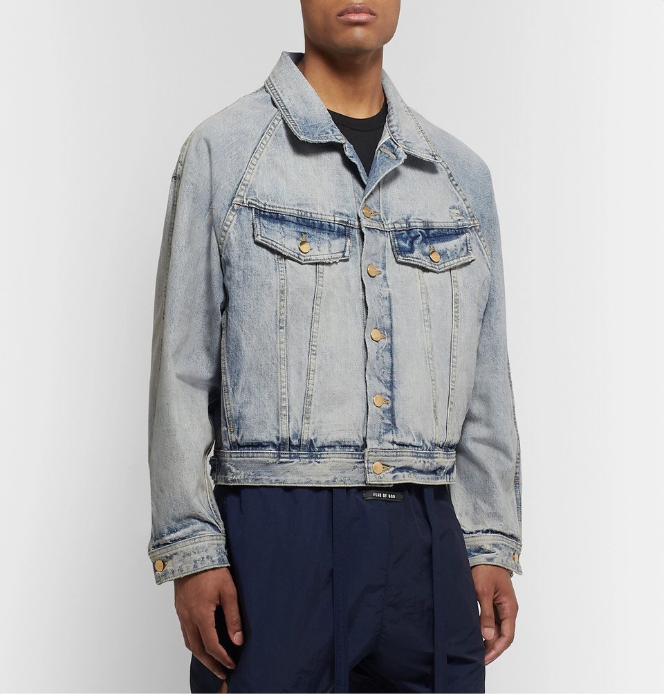 Distressed Denim Trucker Jacket 
