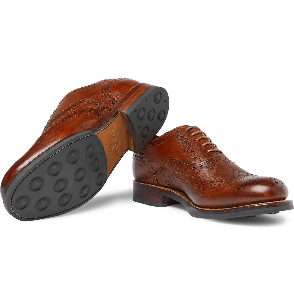 grenson stanley leather wingtip brogues