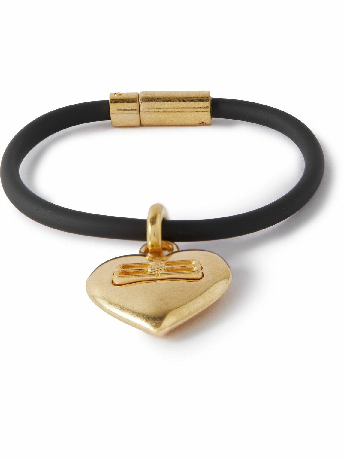 Photo: Balenciaga - Gold-Tone and Rubber Bracelet - Gold