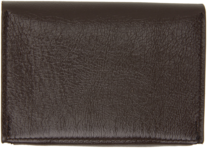 Jil Sander Brown Origami Card Holder Jil Sander