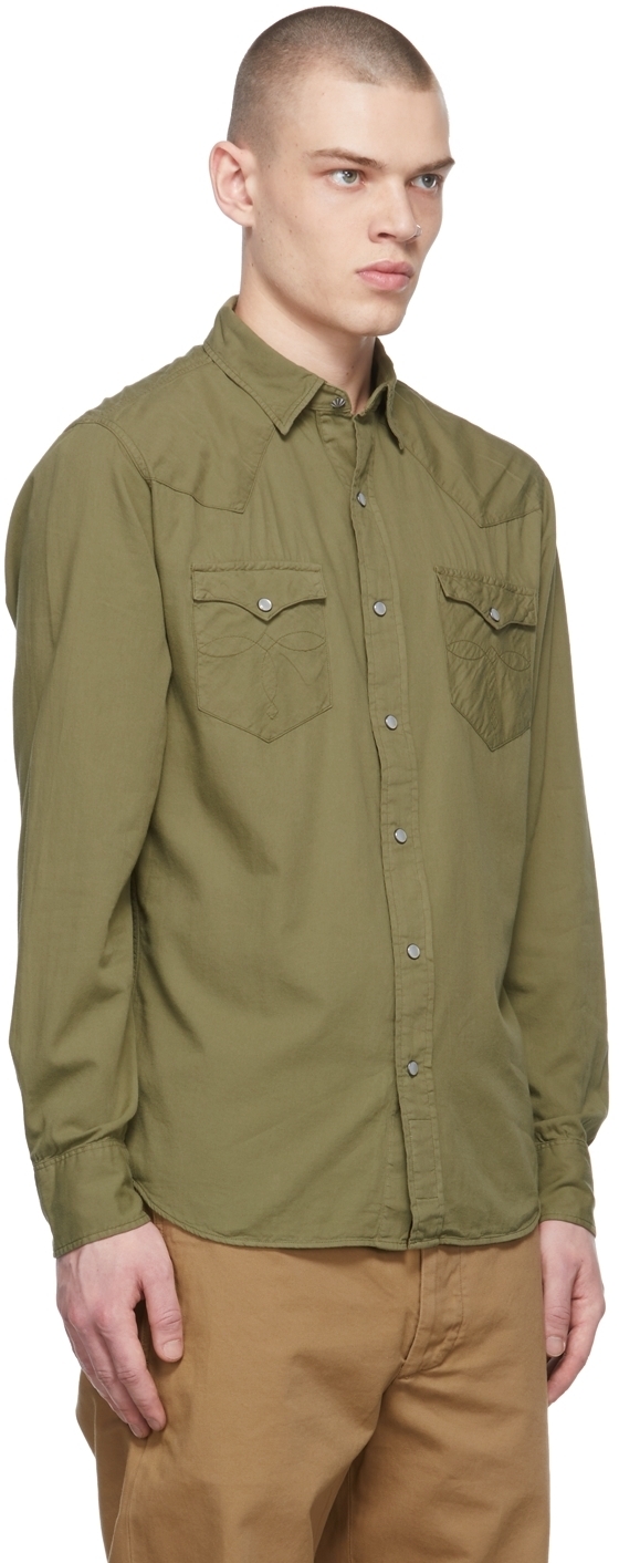 RRL Khaki Slim Fit Western Shirt RRL