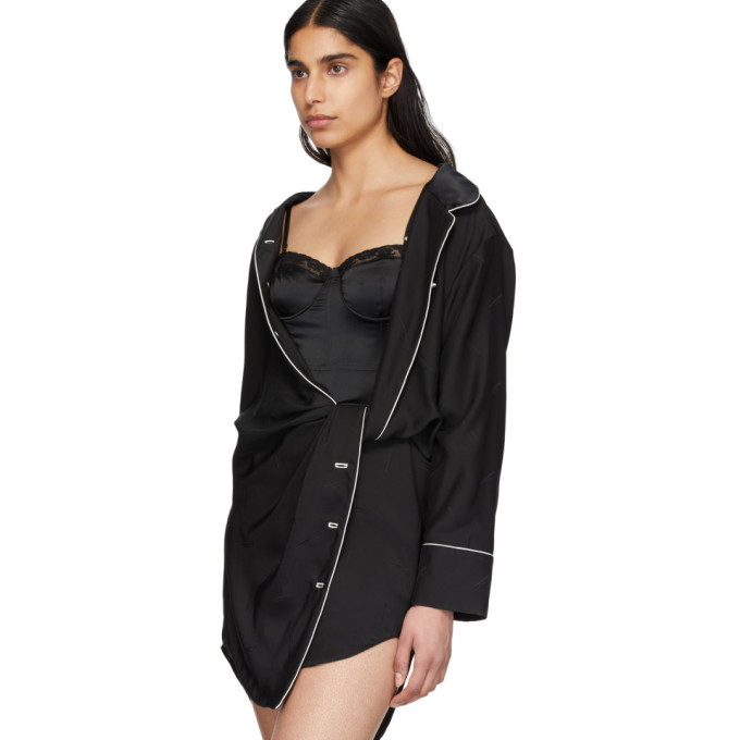 Alexander Wang Black Falling Twist Shirt Dress Alexander Wang