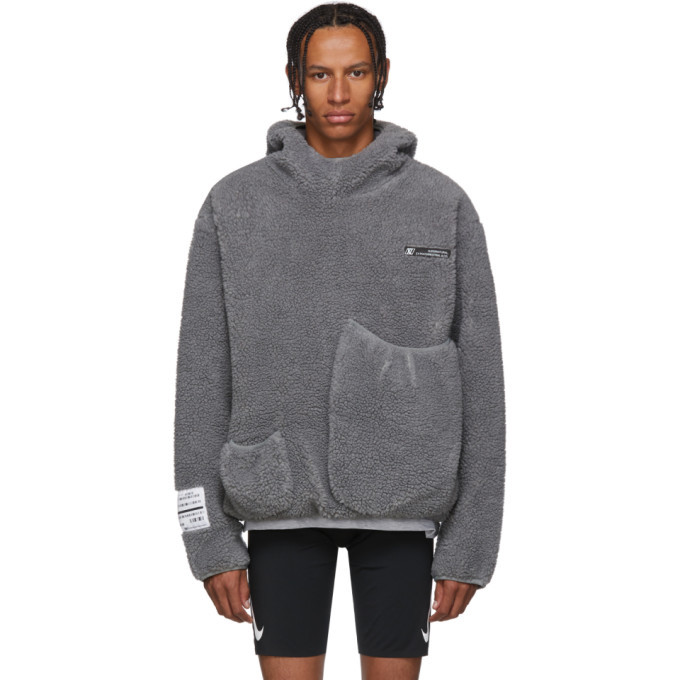 Xander Zhou Grey Fleece Hoodie Xander Zhou