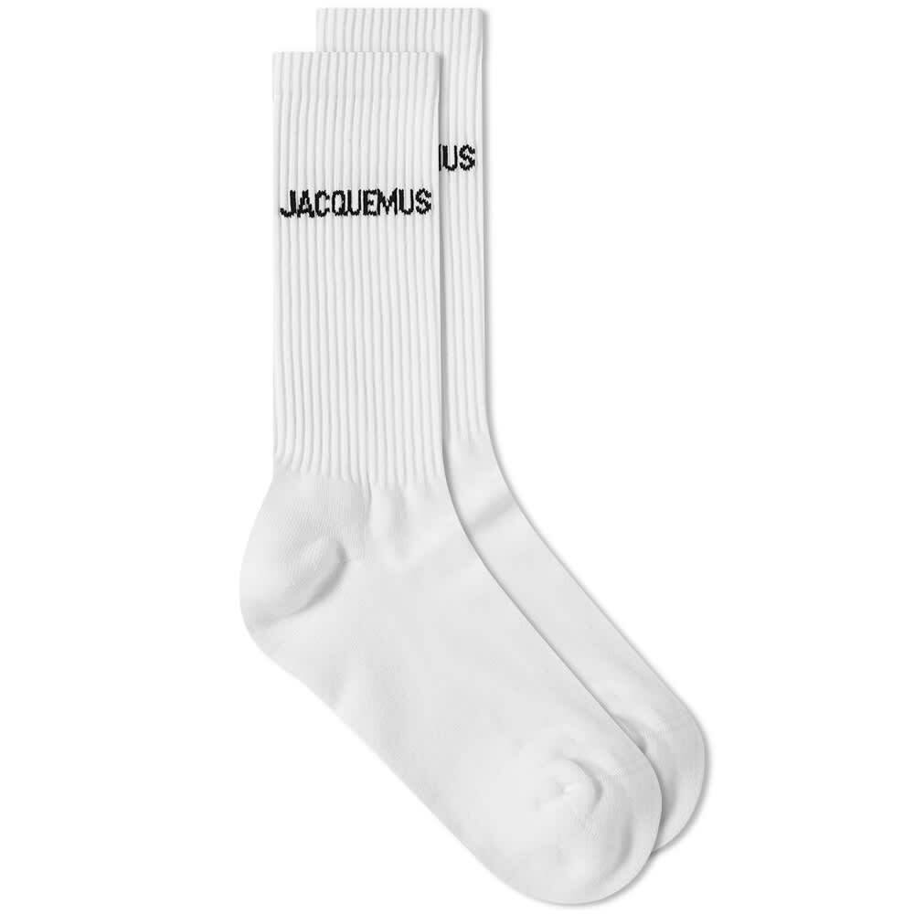 Jacquemus Men's Logo Sock in White Jacquemus