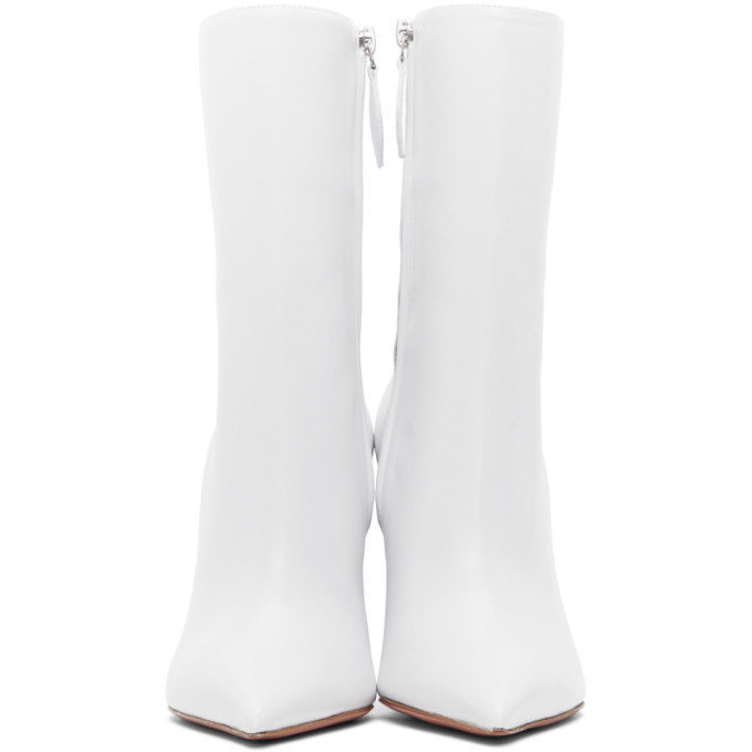 Amina Muaddi White Pernille Wedge Boots Amina Muaddi