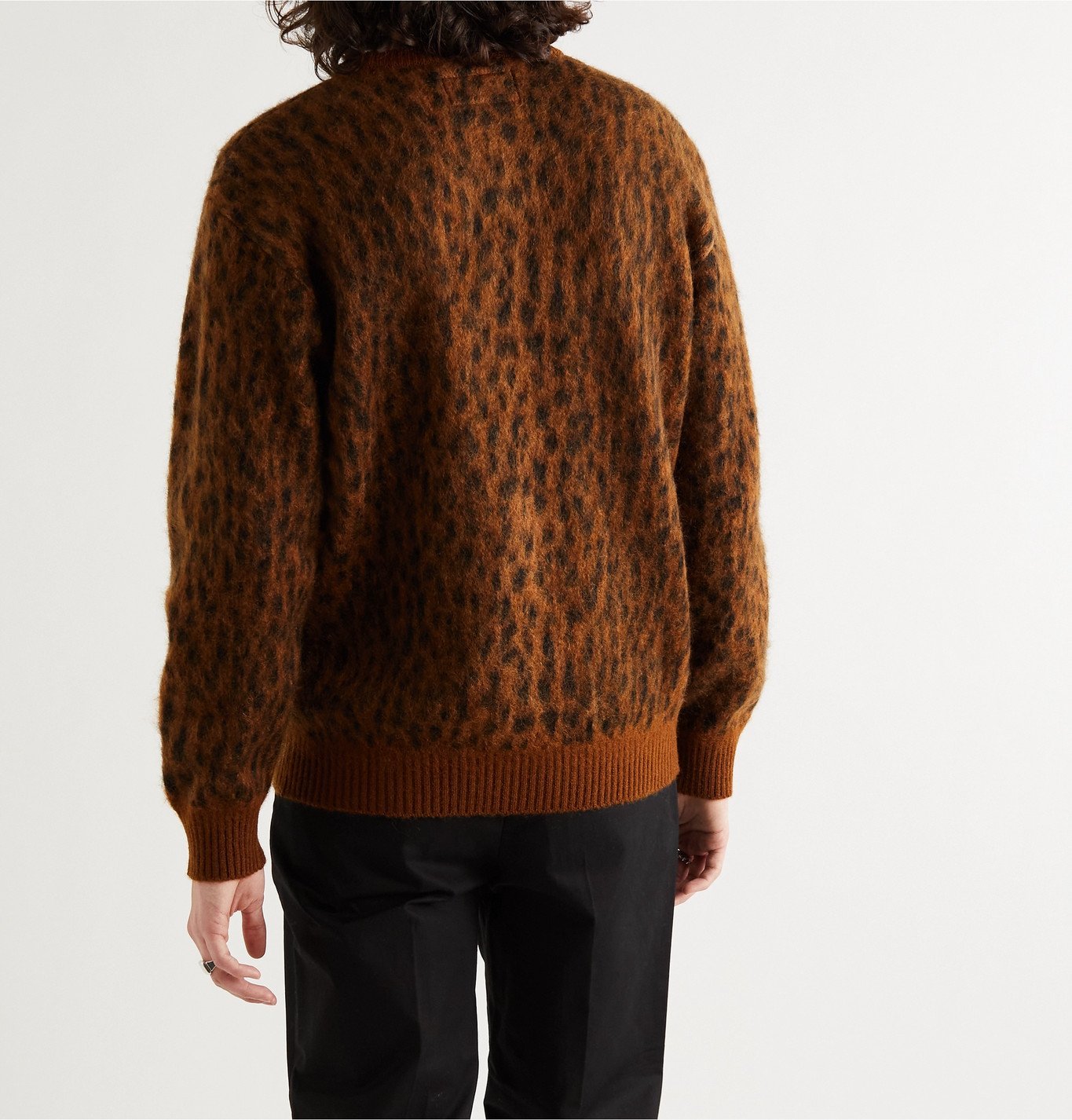 Wacko Maria - Leopard Jacquard-Knit Sweater - Brown Wacko Maria