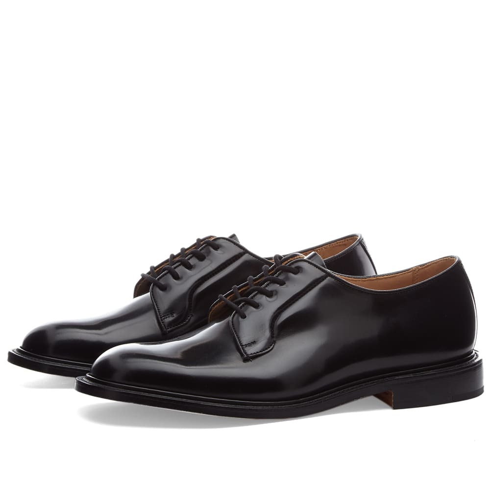 Tricker's Men's Trickers Robert Derby Shoe in Black Bookbinder Tricker's