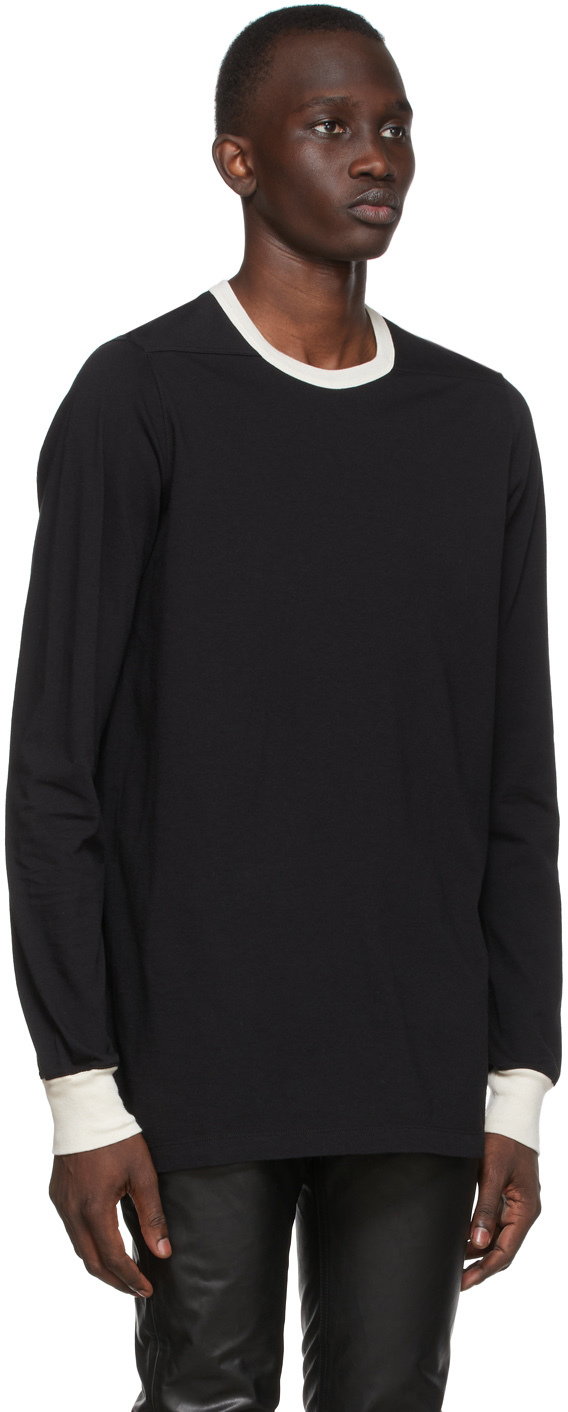 Rick Owens Black Banded Long Sleeve T-Shirt Rick Owens