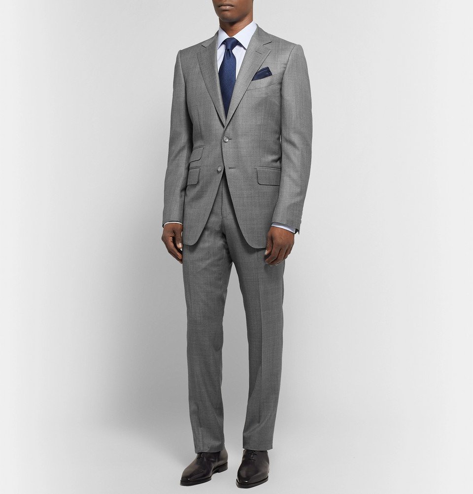 TOM FORD - Grey O'Connor Slim-Fit Super 110s Wool-Sharkskin Suit Trousers -  Gray TOM FORD