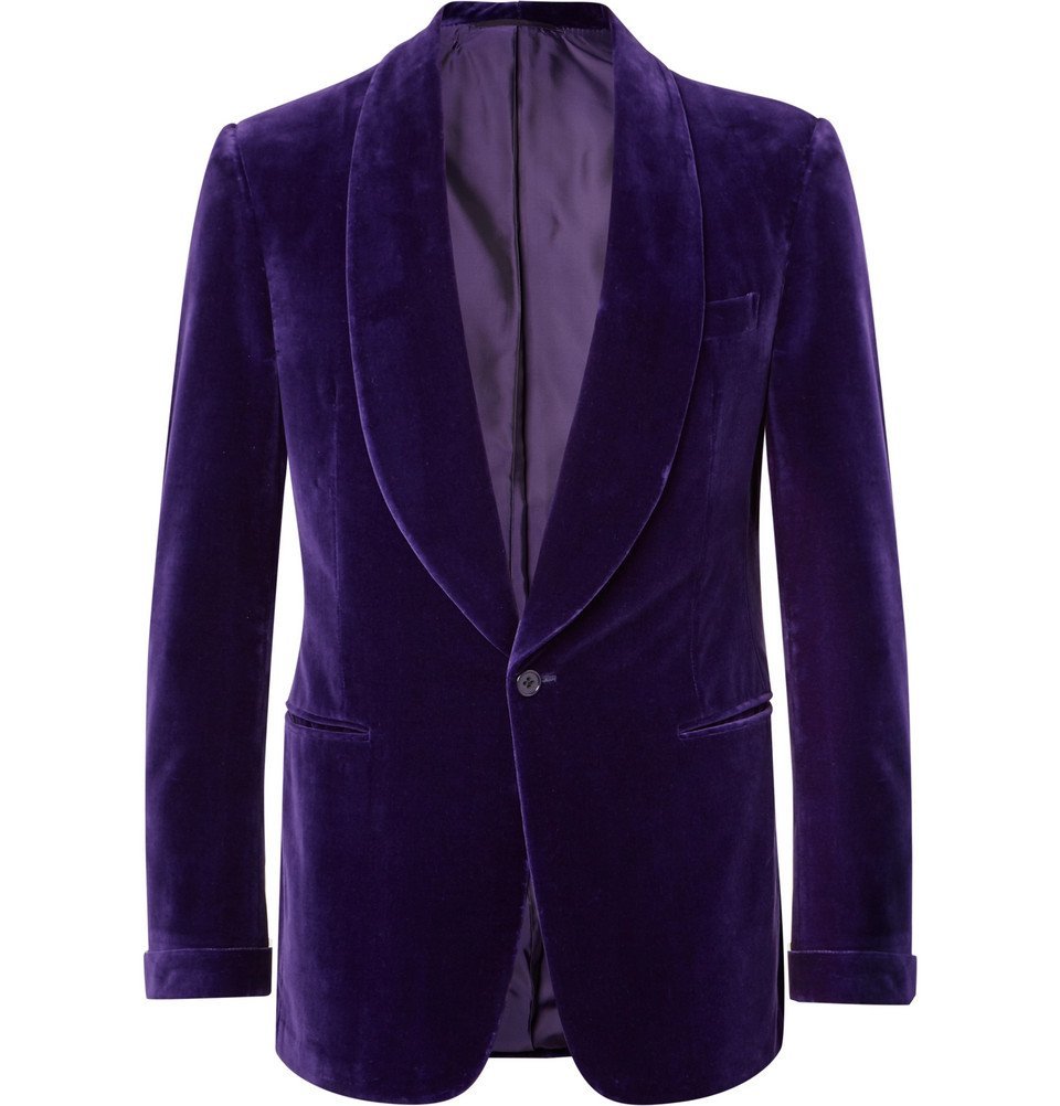 Ralph Lauren Purple Label - Purple Gregory Slim-Fit Shawl-Collar  Cotton-Velvet Tuxedo Jacket - Men - Purple Ralph Lauren Purple Label