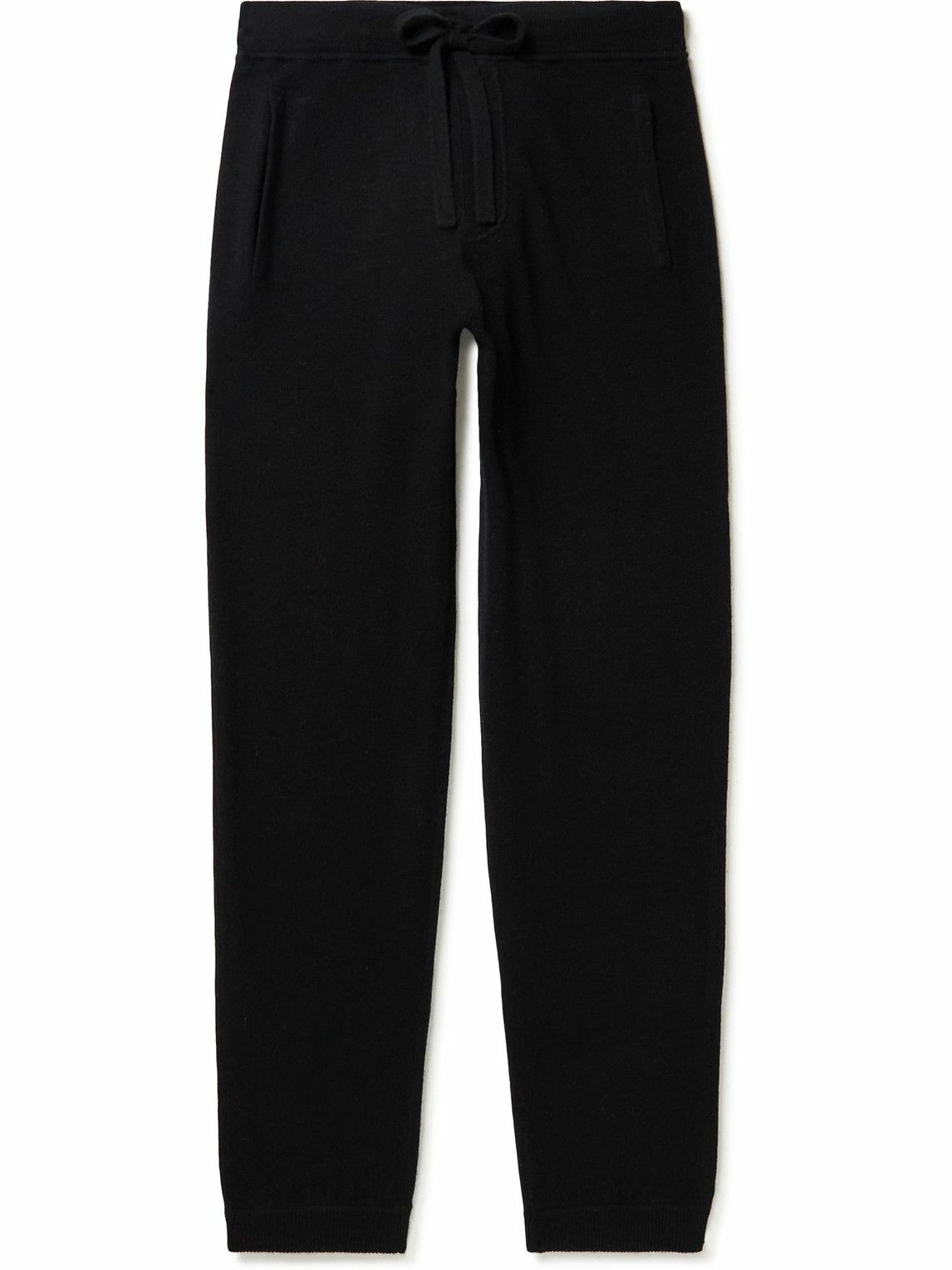 Allude - Tapered Wool and Cashmere-Blend Sweatpants - Black