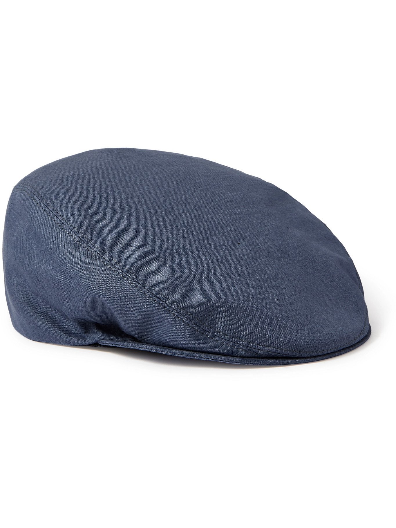 DOLCE & GABBANA - Logo-Appliquéd Linen Flat Cap - Blue Dolce & Gabbana