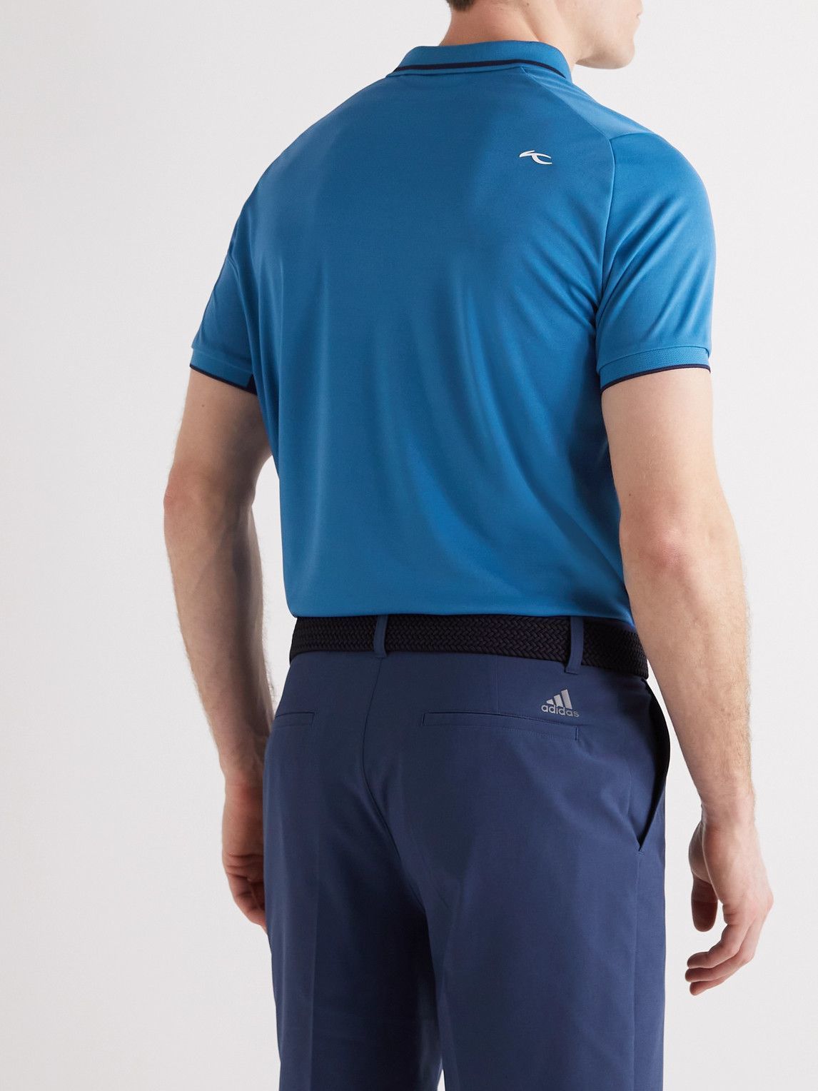 Kjus Golf LogoPrint Jersey Golf Polo Shirt Blue Kjus Golf